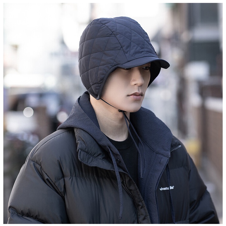 Mũ Cotton Lót Lông Cừu Giữ Ấm Che Tai Chống Gió Kiểu Hàn Quốc Thời Trang Thu Đông Cho Nam Và Nữ