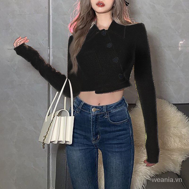 Áo khoác dài tay phối nút hình trái tim phong cách hàn quốc dành cho nữ