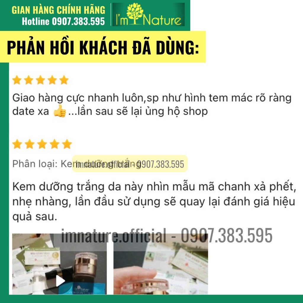 (+Quà) Bộ Kem Dưỡng Trắng Da Cao Cấp I'm Nature Luxury Shining White 60gr
