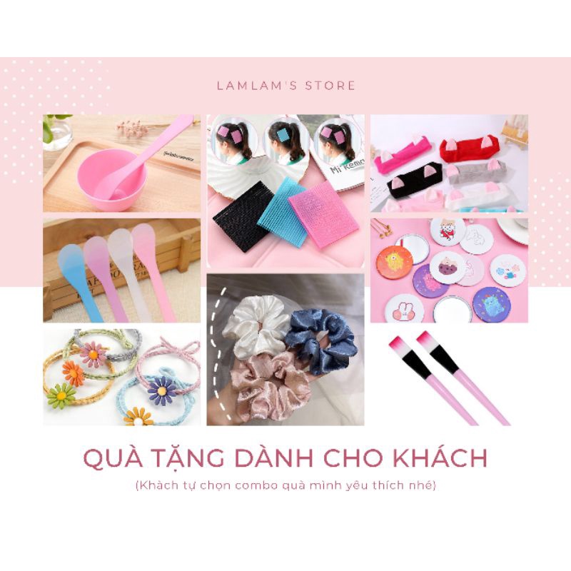 Mặt nạ mask khổ qua rừng (tặng que,cọ,băng đô cột tóc) tảo biển bột sữa dê non Lemon Beauty handmade