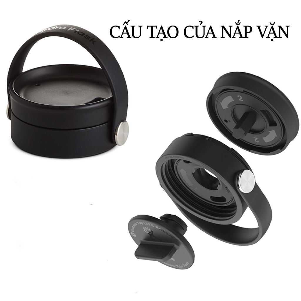 Bình giữ nhiệt Hydro Flask nắp vặn 20 oz  - Coffee Flask wide mouth/ Flex Sip Lid