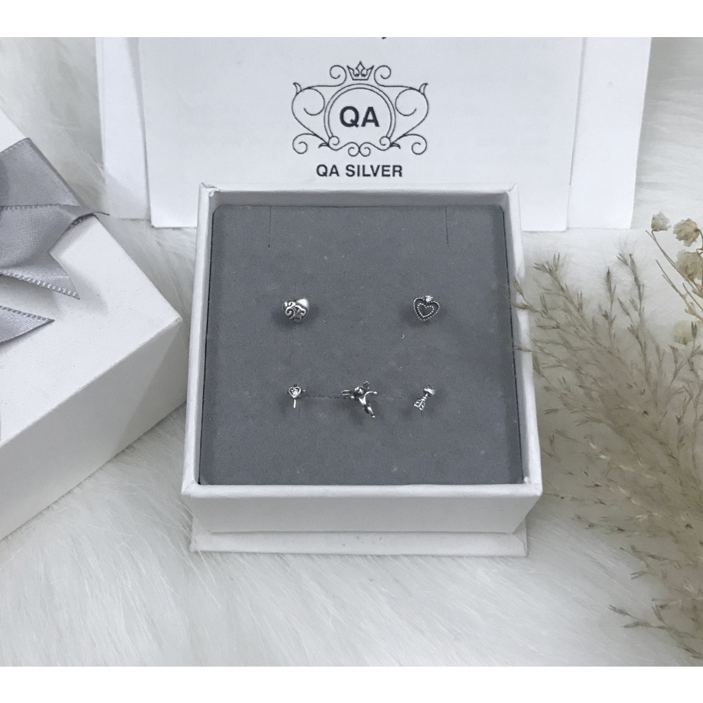 Set khuyên tai bạc 925 thiên thần trái tim S925 ANGEL Silver Earrings QA SILVER EA220505