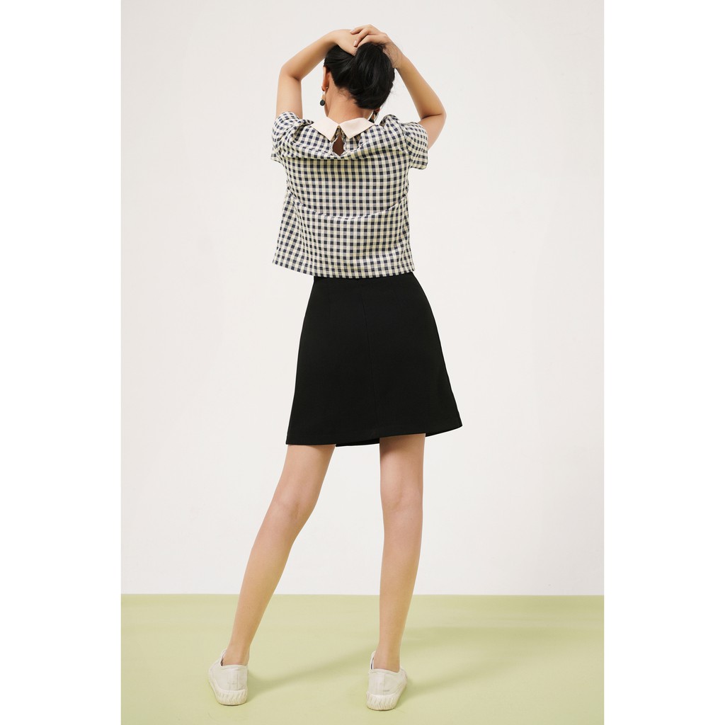 Áo Top gingham cổ trắng phối nơ cổ 1AO1050 ADORE DRESS | BigBuy360 - bigbuy360.vn