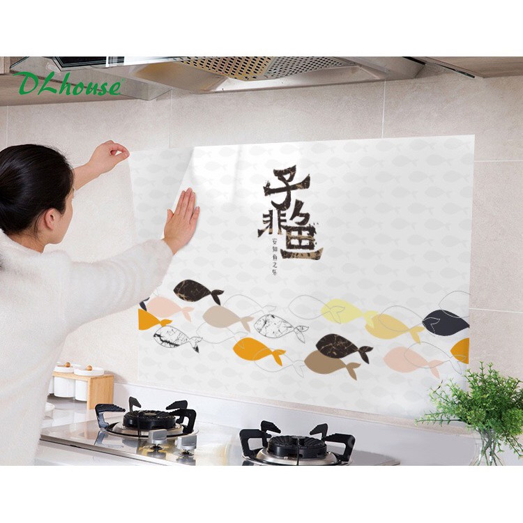 Decal họa tiết dán bếp tráng nhôm chịu nhiệt tốt