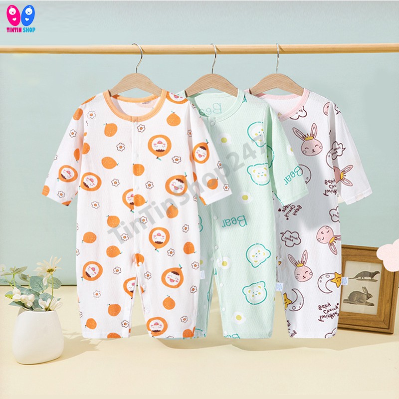 Body dài tay cotton thông hơi xuất Nhật cho Bé Trai Bé Gái mặc mùa hè mùa thu SLH06