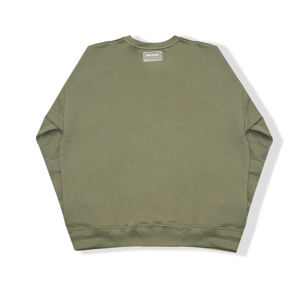 [Mã SKAMCLU7 giảm 10% Tối Đa 50K đơn 0Đ] Áo nỉ tay dài BLVCK Logo - Màu xanh rêu | BigBuy360 - bigbuy360.vn