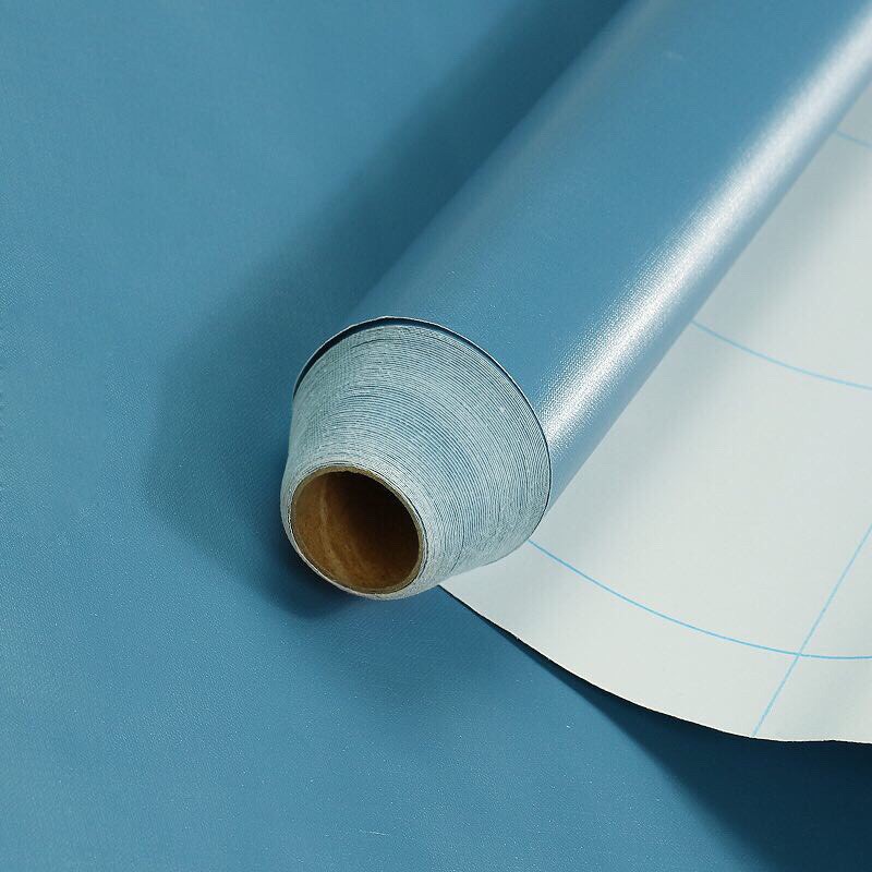 Cuộn 5M PVC giấy dán tường - NỀN MÀU XANH KT206