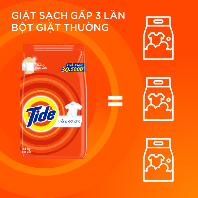 Bột giặt Tide Trắng Đột Phá Túi 4.1kg