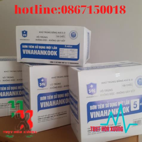 Bơm Tiêm 5ml/cc CỦA VINAHANKOOK Sử Dụng 1 Lần