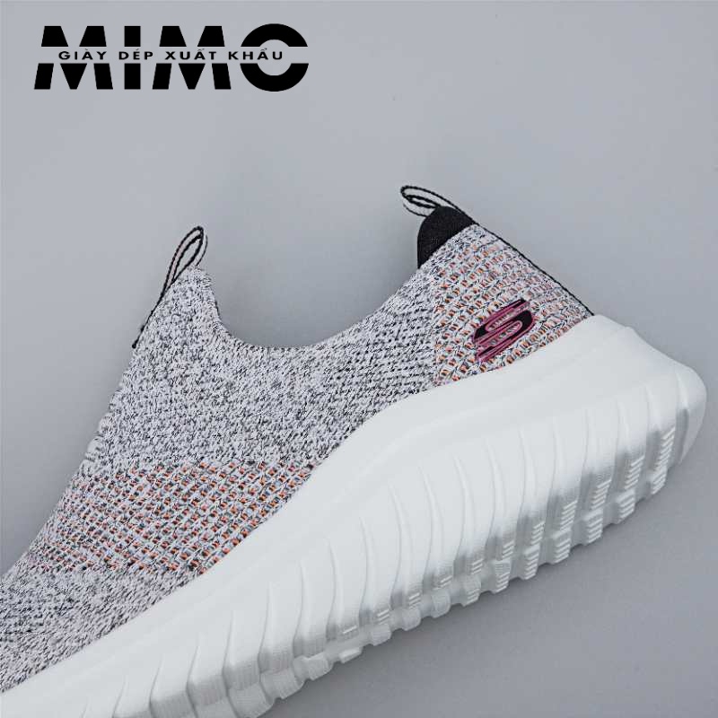 Giày Skechers cho nữ 4 vạch màu ghi cam, giày thể thao, đi bộ siêu êm mềm nhẹ, bền đẹp, chống trơn trượt full hộp