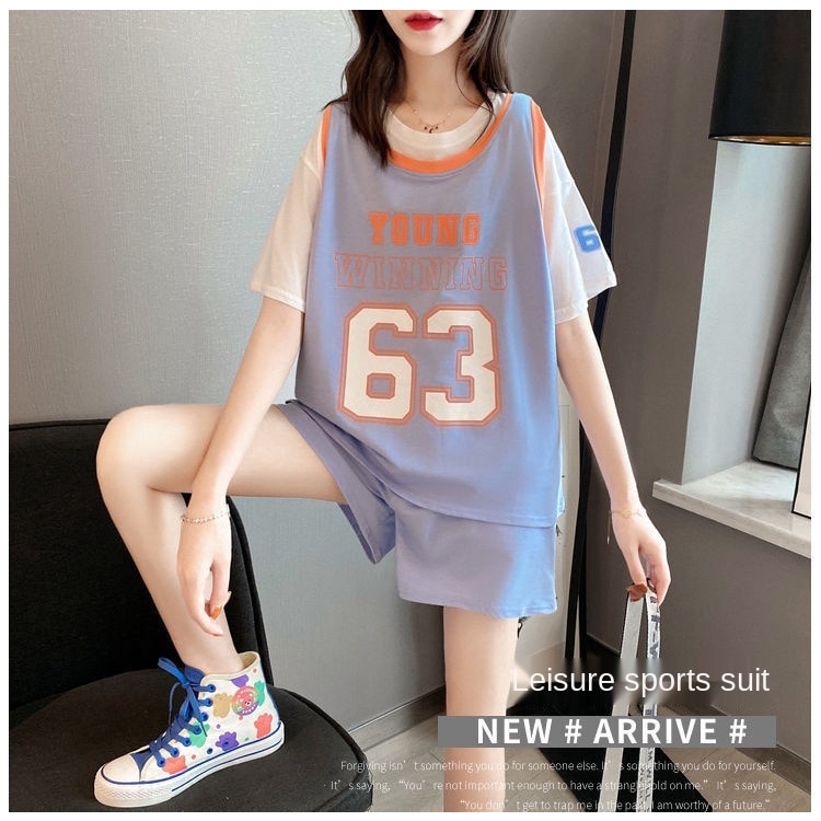 Bộ Áo Thun Tay Ngắn + Quần Short Dáng Rộng In Họa Tiết Phong Cách Phương Tây Thời Trang Mùa Hè Cho Nữ | BigBuy360 - bigbuy360.vn