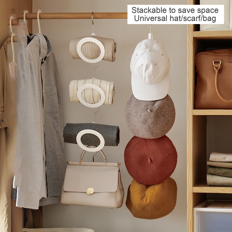 Giá Treo Khăn Choàng / Nón Có Thể Xếp Chồng Tiện Dụng Cho Phòng Ngủ
