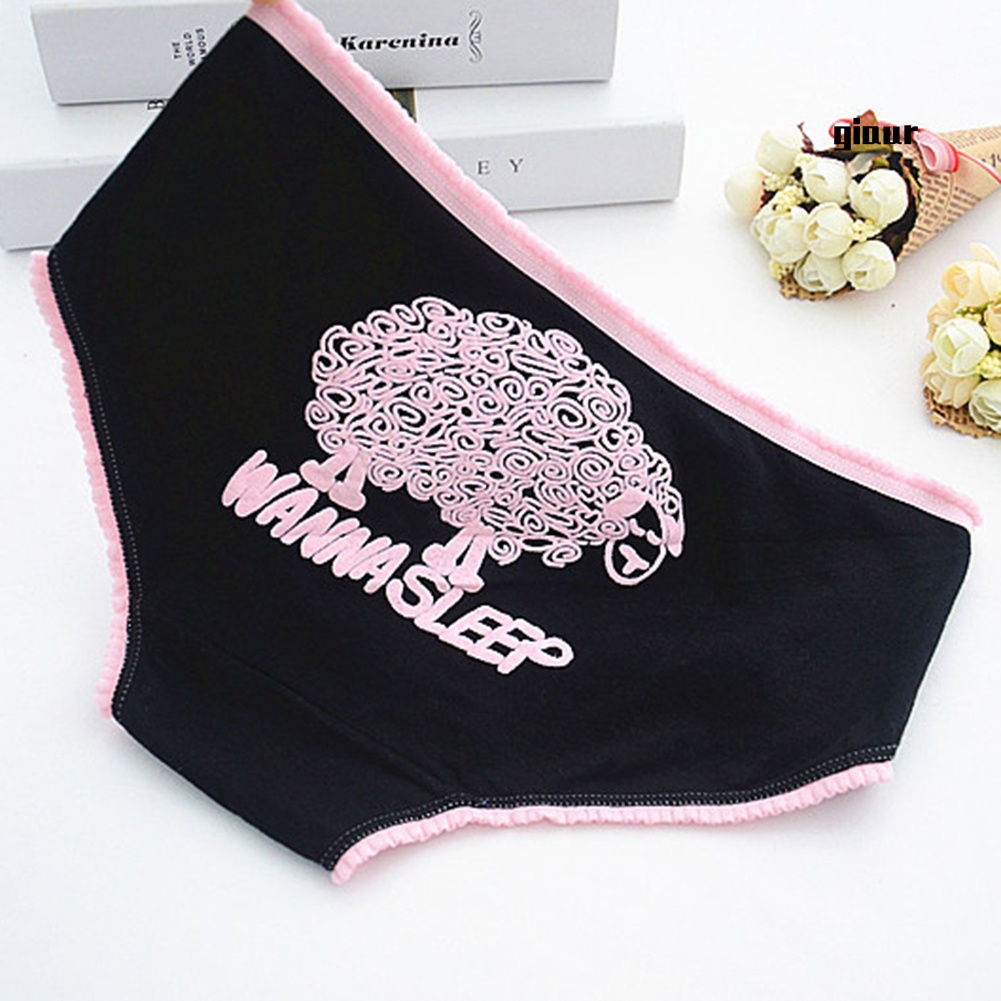Quần lót cotton lưng thấp đính nơ đáng yêu cho nữ