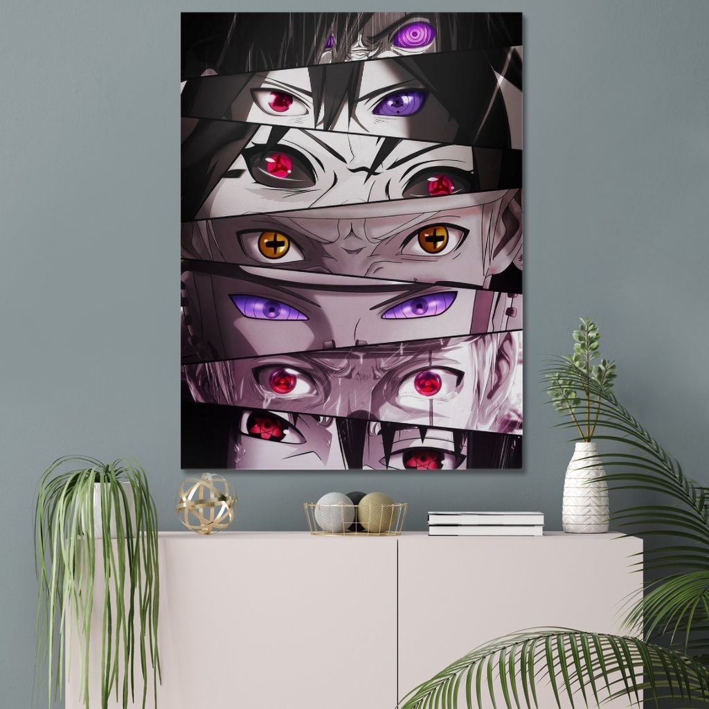 Tranh Canvas Anime - Naruto anime - Con mắt sharingan - Tranh Treo tường - phòng ngủ - phòng khách