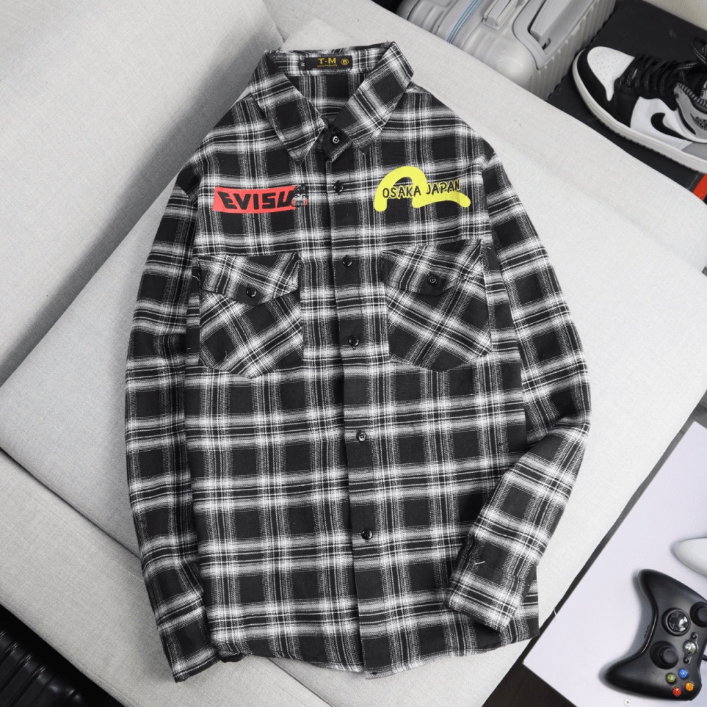 Áo Sơ Mi Caro Nam Họa Tiết UVISU Ông Địa Tia Chớp Phong Cách Năng Động THời Trang Hot Trend tnm66 KME STORE