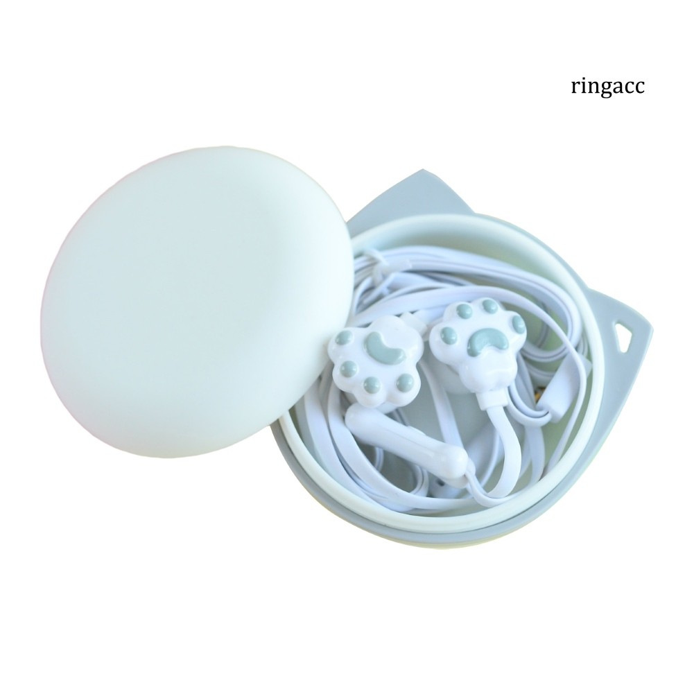 Tai Nghe Nhét Tai Jack 3.5mm Phối Hình Bàn Chân Mèo Đáng Yêu