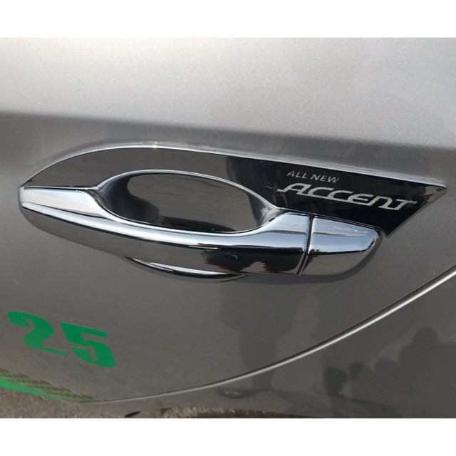 Ốp Tay Cửa Và Hõm Cửa Xe Accent 2018 đến 2022 Mạ Crom Cao Cấp Chống xước tay cửa làm đẹp cho xe