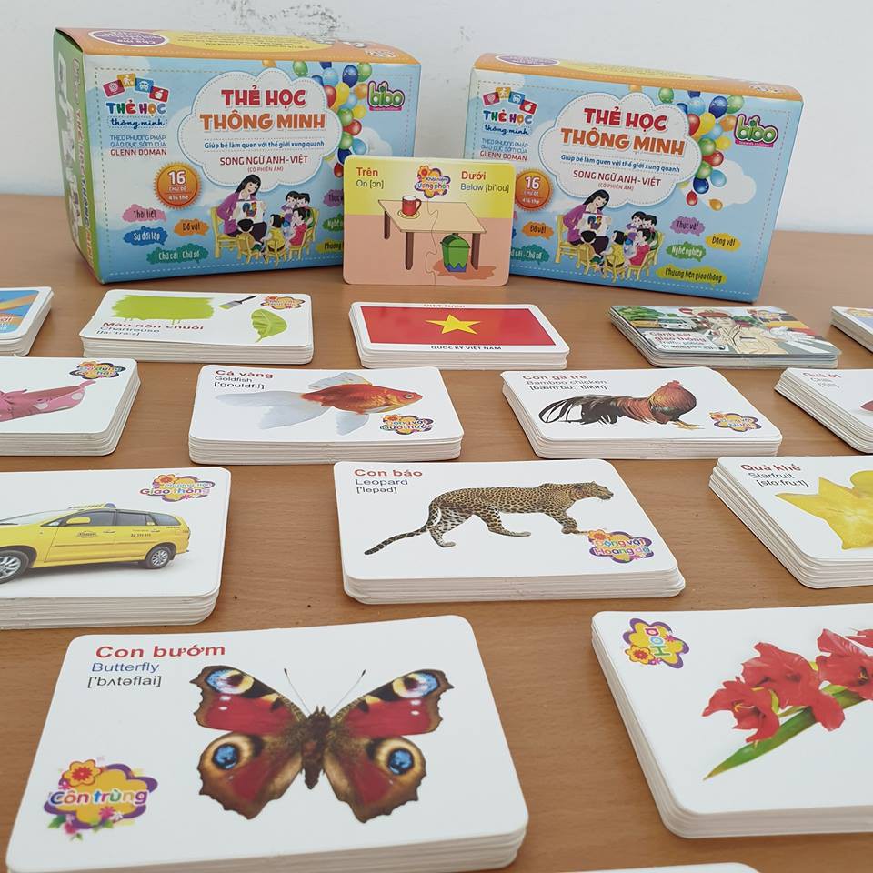 Bộ thẻ học thông minh 16 chủ đề cho bé - Bộ thẻ học flashcard 16 chủ đề 416 thẻ song ngữ Anh Việt