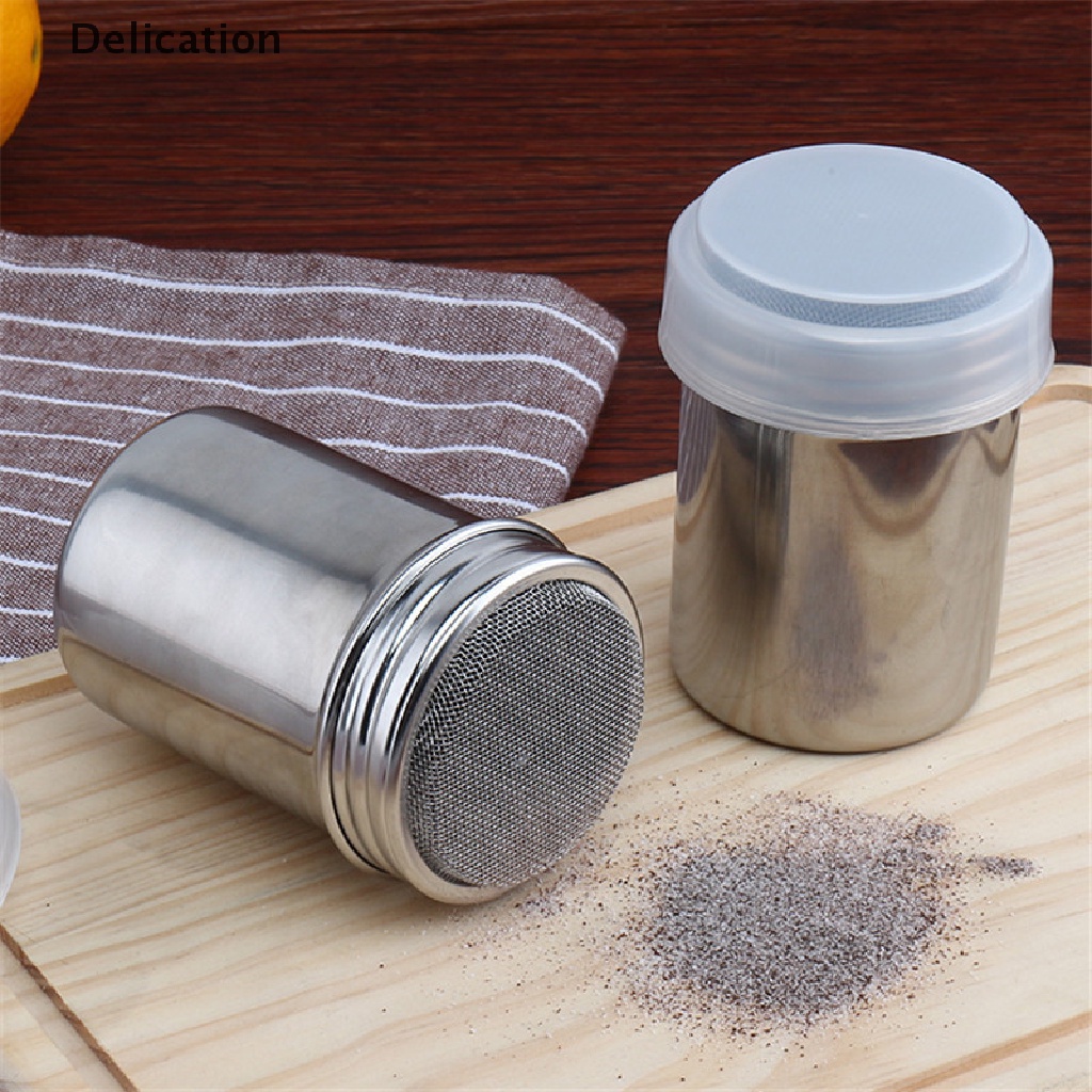 [elebuy] Máy lắc sô cô la bằng thép không gỉ icing sugar powder cocoa flour coffee sifter