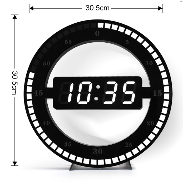 Đồng hồ treo tường dạng đèn Led sáng tạo, đồng hồ để bàn kỹ thuật số độc đáo