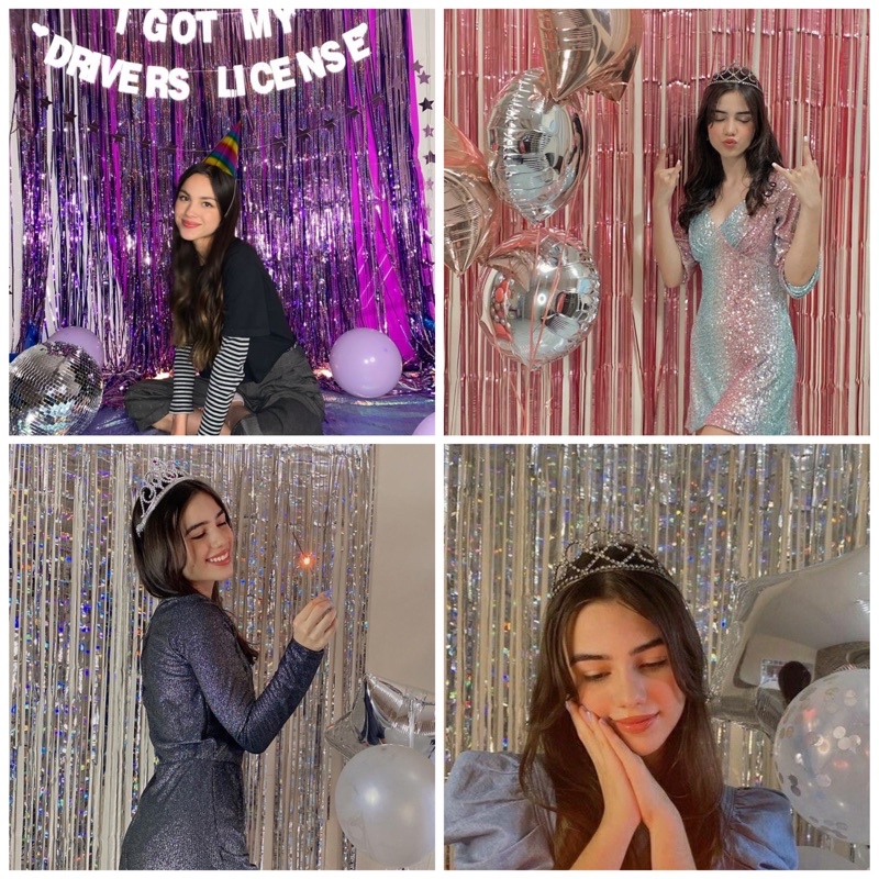 Rèm kim tuyến trang trí tiệc sinh nhật cao 2m, ngang 1m