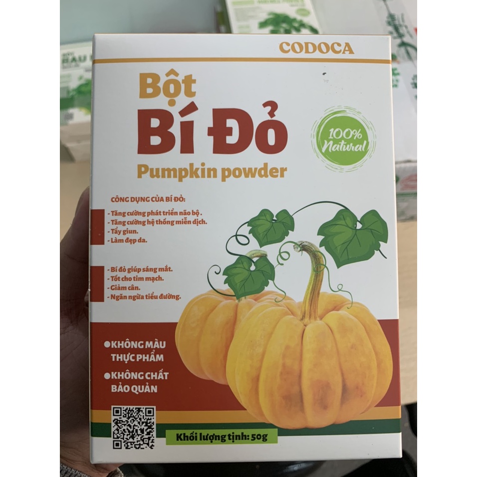 Bột bí đỏ nguyên chất CODOCA Hộp 20 túi x 2.5g - Pumpkin Powder
