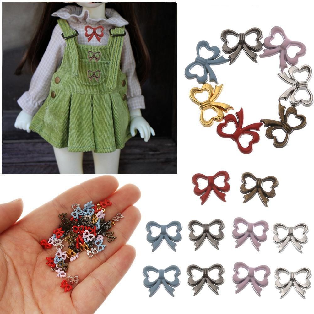 Set 20 Nút Kim Loại Hình Bướm 5 / 7mm Dễ Thương Dùng May Quần Áo Búp Bê Diy