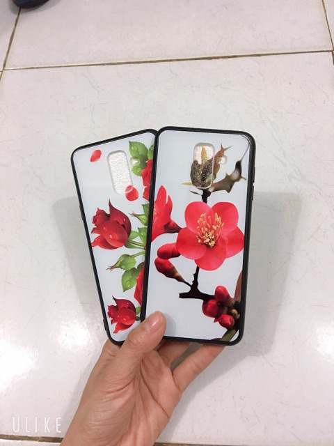 Ốp sam sung J8 (2018); A6 Plus hoa mầu đỏ