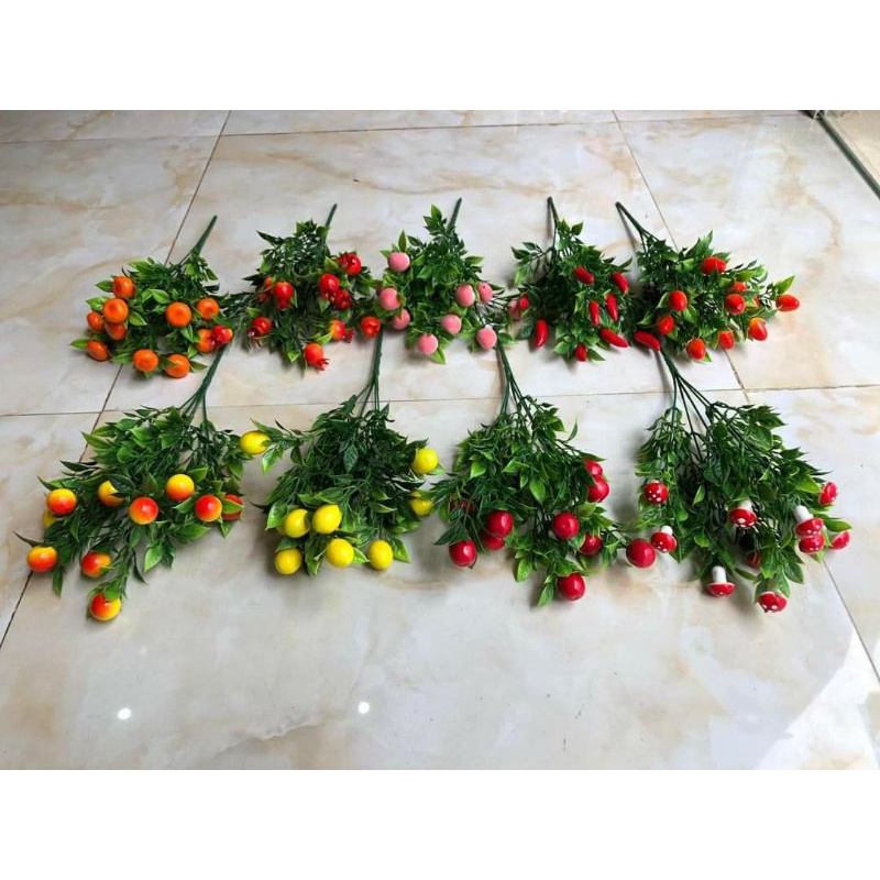 Cụm quả điểm các loại _quả trang trí.