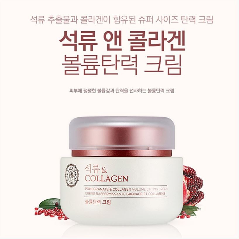 Kem dưỡng ẩm chống lão hoá phục hồi săn chắc da lựu đỏ The Face Shop Pomegranate & Collagen Volume Lifting Cream 100ml