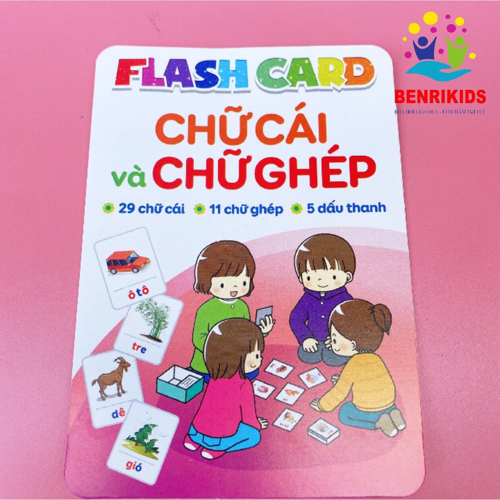 Bộ thẻ CHỮ CÁI và GHÉP CHỮ Tiếng Việt Flashcard