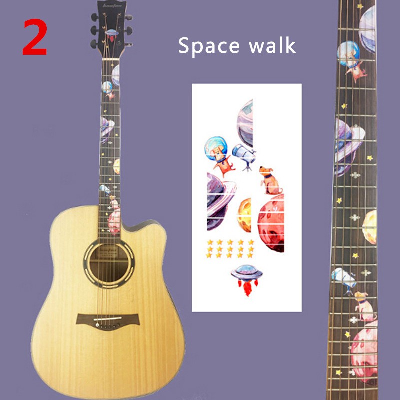 Miếng Dán Trang Trí Đàn Guitar Bass Họa Tiết Không Gian
