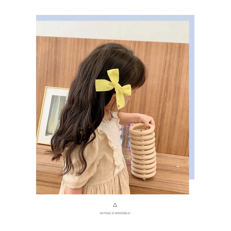 Kẹp tóc nơ AMILA họa tiết hoa xinh xắn dễ thương cho bé gái