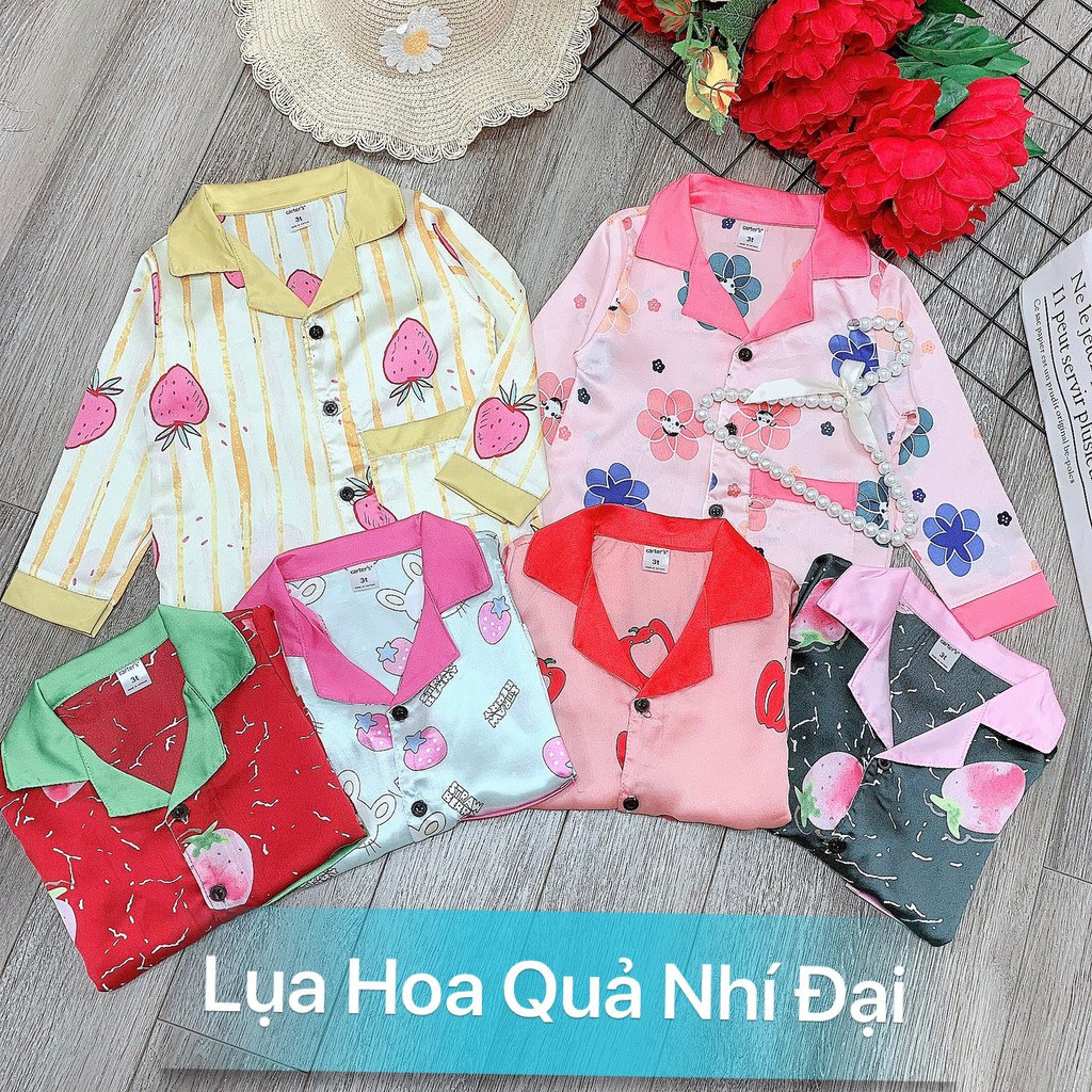 Bộ pijama hoa quả chất lụa hàn siêu đẹp cho bé trai bé gái - BPHQ