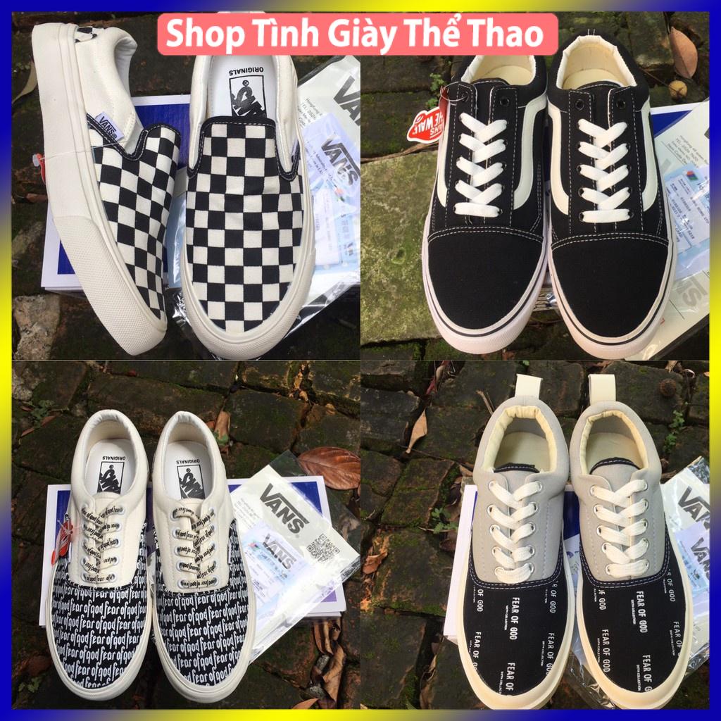 [💦 Sale sốc🌺] Giày 𝐕𝐀𝐍𝐒 Caro Slipon lười nam nữ 2021 full box bill hot hit