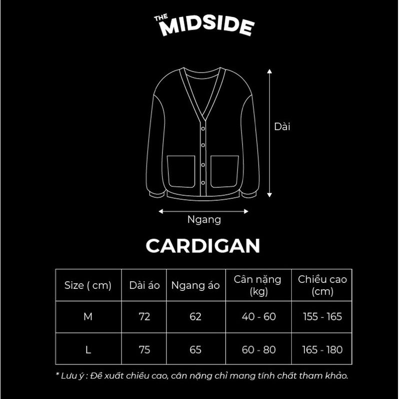 ÁO CARDIGAN MIDSIDE ( XÁM &amp; KEM )