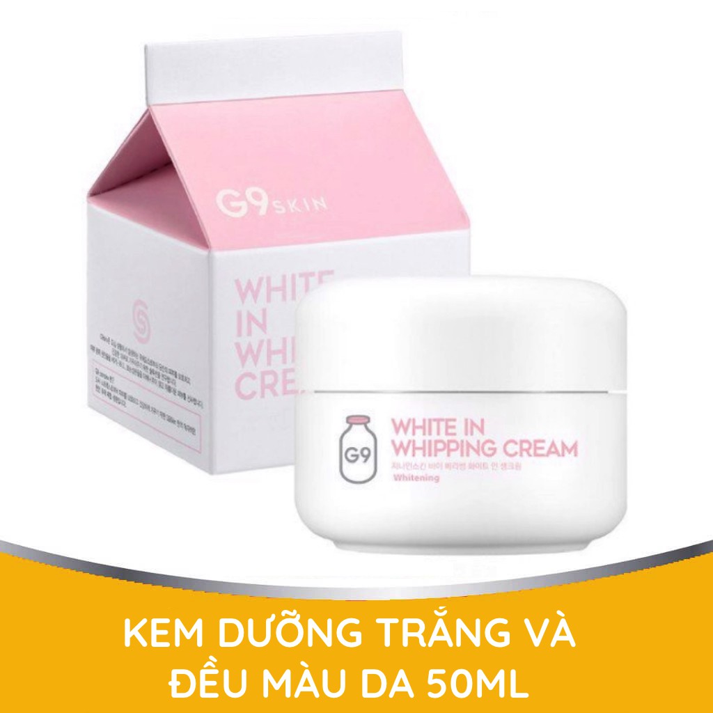 Kem Dưỡng Da Trắng Hồng G9 Skin White In Milk Whipping Cream 50g