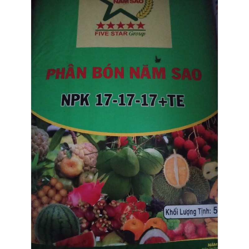 NPK17-17-17 NĂM SAO CHUYÊN HOA ,RAU MÀU