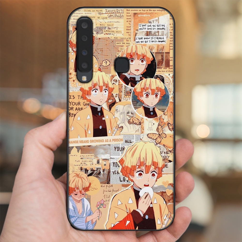 Ốp lưng Samsung A9 2018 viền đen in hình Zenitsu Kimetsu no Yaiba