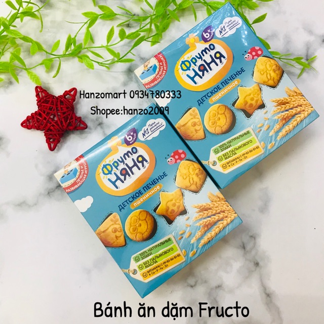 [6m+] Bánh ăn dặm Fructo Nga cho bé ăn dặm