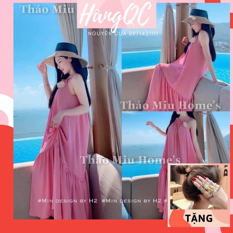 Váy 2 Dây Maxi Kèm Tag Nơ Siêu Xinh