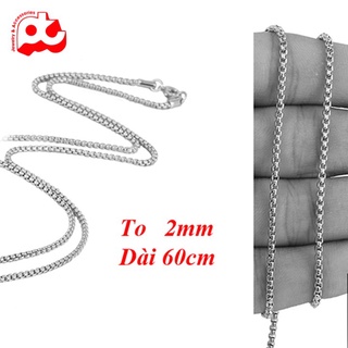 Dây chuyền nam inox thời trang kiểu bông dừa soyong kích cỡ 2mm màu trắng thép không gỉ PTDCNA51