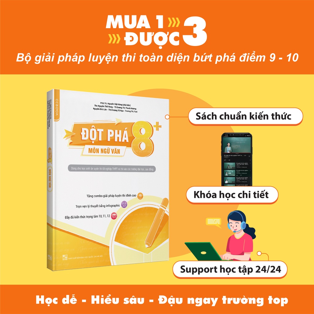 Sách - Đột phá 8+ môn Ngữ văn (phiên bản mới) - Chính hãng CCbook