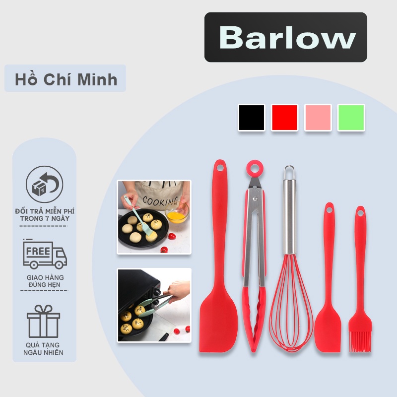 5 Bộ Dao Dụng Cụ Vét Bột Và Cọ Quét Dầu Có Chất Liệu Silicone Máy Đánh Trứng Dụng Cụ Làm Bánh Dụng Cụ Nhà Bếp