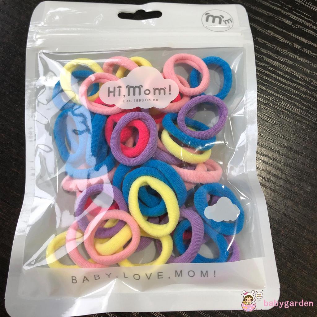 Set 50 dây buộc tóc co giãn nhiều màu dành cho bé gái