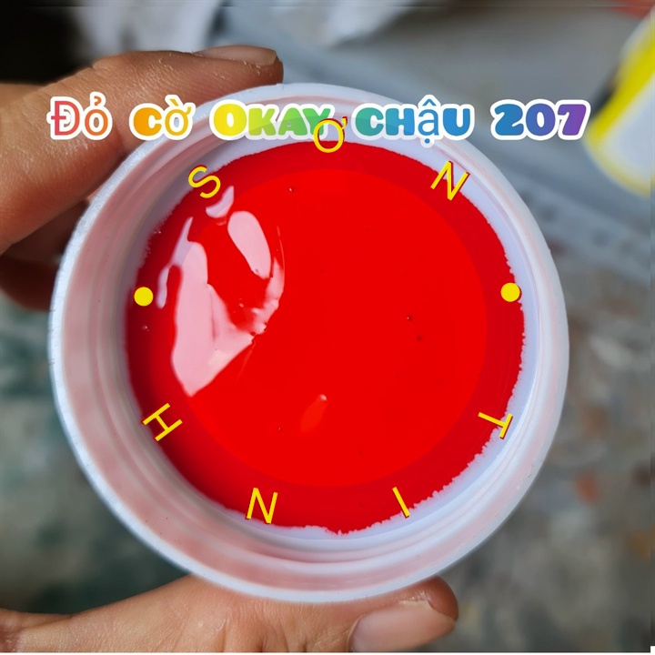 Sơn chậu kiểng màu đỏ cờ 207  chậu cảnh hệ nước ngoài trời Okay Paint 1kg