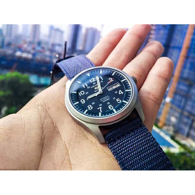 Đồng hồ cơ nam Seiko 5 Quân Đội SNZG11K1S lên cót (máy cơ) mặt kính chống trầy chống nước thể thao nam tính sang trọng