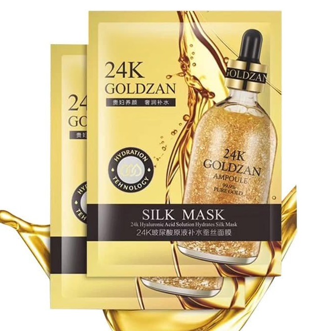 Hộp Mặt Nạ Lụa 24k Goldzan Silk Mask Chính Hãng Hàn Quốc (hộp 10 miếng)