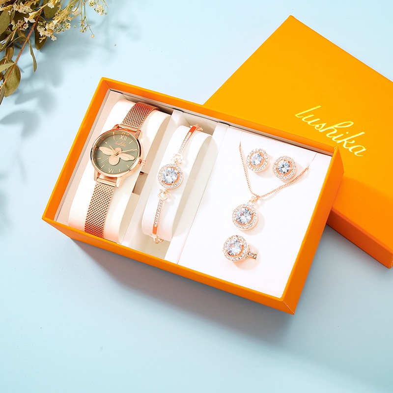 (Bảo hành 36 tháng) Hộp quà đồng hồ nữ mặt số nhỏ xinh của Luxika thích hợp làm quà tặng sinh nhật bạn gái
