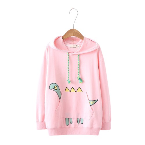 ÁO HOODIE NỮ UNISEX IN HÌNH KHỦNG LONG TEA - REX VỚI CÁI SỪNG SIÊU DỄ THƯƠNG